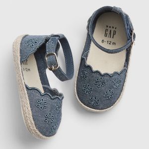 Baby GAP Denim and Jute trim Sandals with Straps
